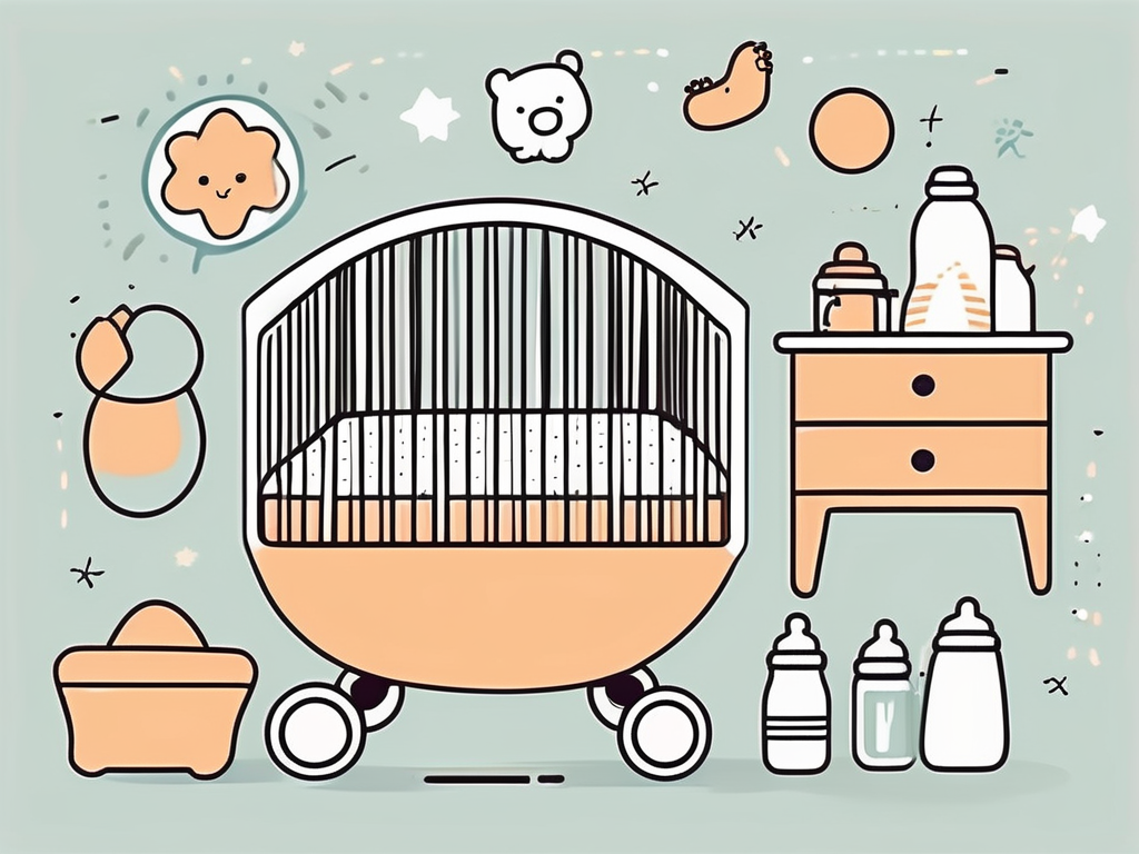 Various baby items like a crib